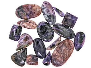 Charoite Undrilled Cabochon Assorted Sizes & Shapes Approximately 4 Ounces
