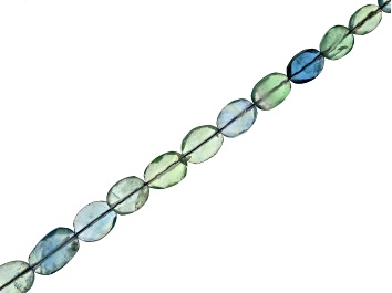 Picture of Multi-Fluorite Appx 12x9-16x12mm Faceted Oval Bead Strand Appx 15-16"