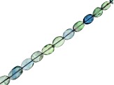 Multi-Fluorite Appx 12x9-16x12mm Faceted Oval Bead Strand Appx 15-16"