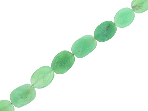 Chrysoprase 9x6-15x12mm Faceted Oval Bead Strand Approximately 15-16" in Length