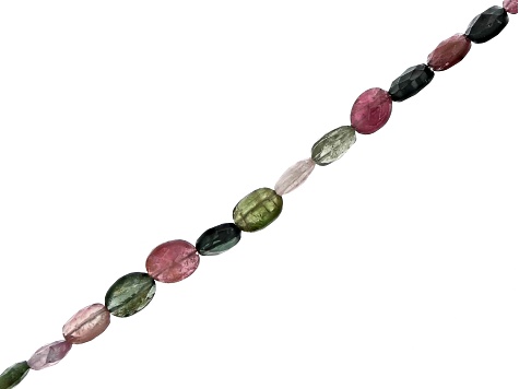 Multi-Tourmaline 5x4-8x6mm Faceted Oval Bead Strand Appx 15-16" Length