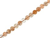 Moonstone & Sunstone 6mm Coin Bead Strand Approximately 14-15" in Length