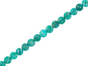 Russian Amazonite 6mm Coin Faceted Bead Strand Approximately 14-15" in Length