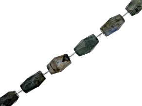 Labradorite Faceted 14x9-18x13mm Drum Shape Bead Strand With Spacers