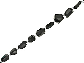 Black Spinel Faceted & Tumbled Bead Strand With Spacers Approximately 15-16" in Length