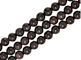 Garnet Smooth Approximately 3.8-4mm Round Bead Strand Set of 3 Approximately 14-15"