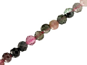 Multicolor Tourmaline 3.5-4mm Faceted Round Bead Strand Appx 15-15.5" in Length