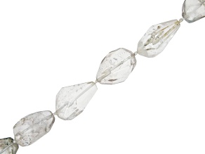 Rock Crystal Quartz 10x15-20x40mm Nugget Bead Strand Approximately 15-16" in Length