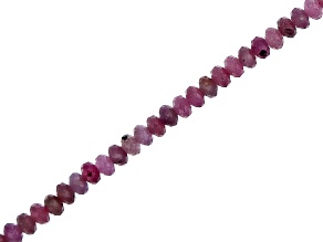 Pink Sapphire 4x3mm Diamond Cut Rondelle Bead Strand Approximately 15-16" in Length