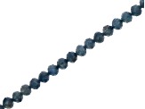 Sapphire 4mm Diamond Cut Round Bead Strand Approximately 15-16" in Length