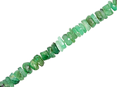 Emerald and Green Beryl 3.75-5mm Faceted Irregular Heishi Beads Approximately 13-13.5" in Length