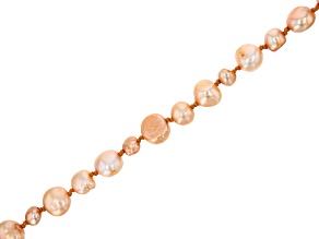 Peach Cultured Freshwater Pearl 6-10mm Knotted Nugget Bead Strand Approximately 36" in Length