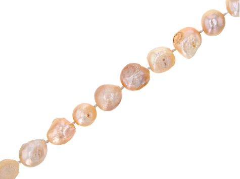 Cream Cultured Freshwater Pearl 10-13mm Knotted Nugget Bead Strand