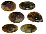 Labradorite Cabochon Kit of 6 Assorted Shapes & Sizes