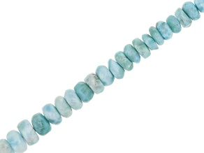Larimar 5-7mm Smooth Rondelle Bead Strand Approximately 16" in Length