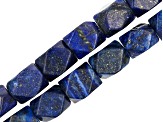 Lapis Lazuli 16x12mm Tumble Faceted Bead Strand Set of 2 Each Approximately 15.25-15.75" in Length