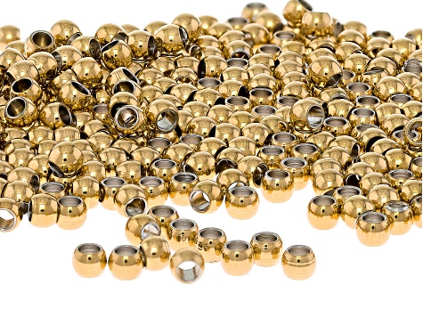18k Gold over Stainless Steel Round 3mm Spacer Beads Approximately 300
