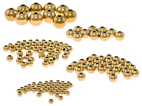 18K Gold over Stainless Steel Round Bead in Assorted Sizes