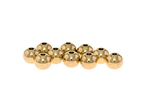 18K Gold over Stainless Steel Round Bead in Assorted Sizes - JLW13449 ...