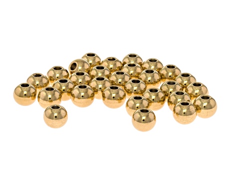 18K Gold over Stainless Steel Round Bead in Assorted Sizes - JLW13449 ...