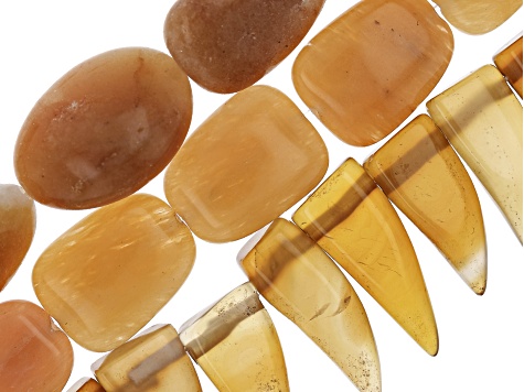 1 lb. Mixed Honey and Amber Color Bead Strands in Assorted Shapes, Colors, and Sizes