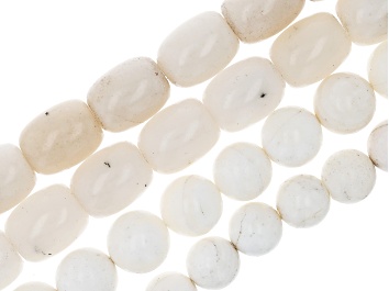 Picture of 1 lb. Mixed Shades of White and Cream Tones Bead Strands in Assorted Shapes, Colors, and Sizes