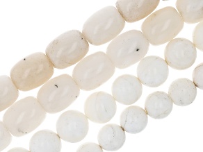 1 lb. Mixed Shades of White and Cream Tones Bead Strands in Assorted Shapes, Colors, and Sizes