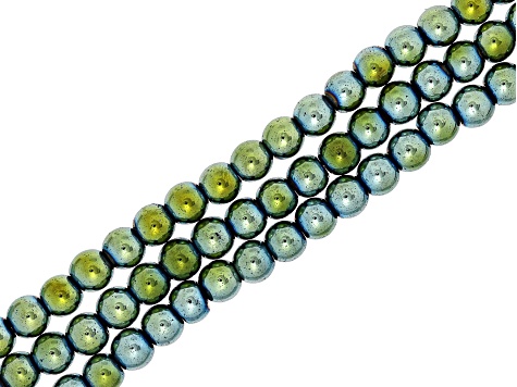 Hematine Multi-Color 6mm Round Bead Set of 30 Strands