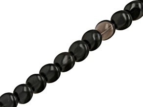 Black Obsidian 10x12mm Oval Bead Strand Approximately 15-16" in Length