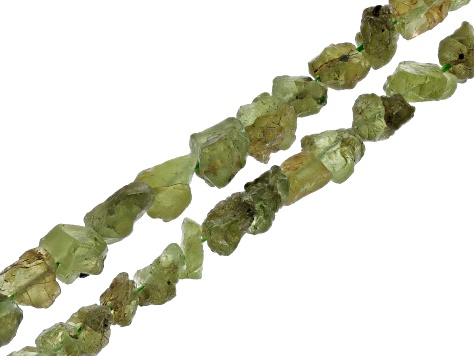 Peridot Nugget Bead Strands Set of 2