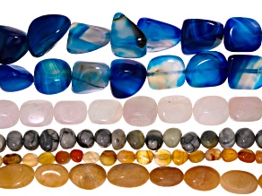 Multi Stone Bead Strand Set of 6