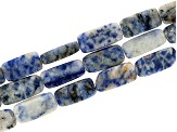 Sodalite 18x8.5x5mm Rectangle Bead Strand Approximately 14-15" in Length Set of 3