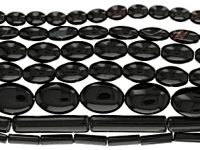 Black Onyx Bead Strand Set of 7