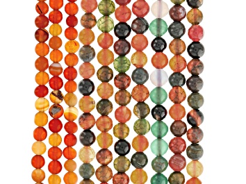 Picture of Multi-Color Agate Round Bead Strand Set of 10