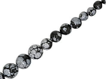 Picture of Snowflake Obsidian 6-14mm Graduation Round Bead Strand Approximately 14-15" in Length