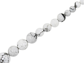 Picture of White Magnesite 6-14mm Graduation Round Bead Strand Approximately 14-15" in Length