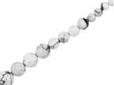 White Magnesite 6-14mm Graduation Round Bead Strand Approximately 14-15" in Length