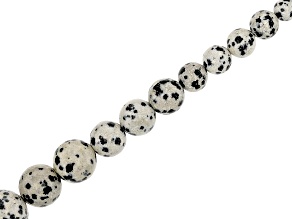 Dalmatian Stone 6-14mm Graduation Round Bead Strand Approximately 14-15" in Length