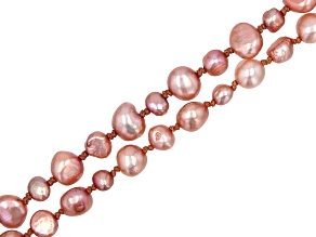 Pink Cultured Freshwater Pearl Endless Strand Set of 2 Approximately 36" in Length