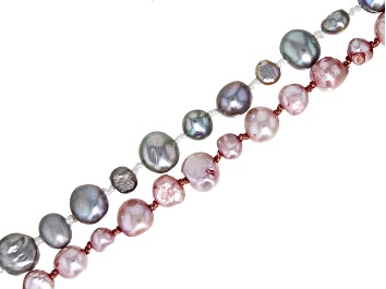 Picture of Silver and Lavender Cultured Freshwater Pearl Endless Strand Set of 2