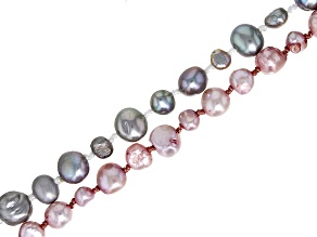 Silver and Lavender Cultured Freshwater Pearl Endless Strand Set of 2