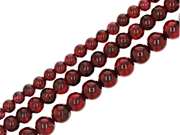 Picture of Garnet Round Bead Strand Set of 3