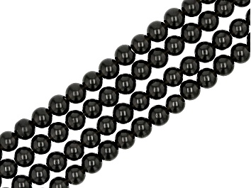 Picture of Obsidian 5mm Round Bead Strand Set of 4 Approximately 14-15" in Length Each