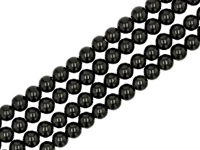 Obsidian 5mm Round Bead Strand Set of 4 Approximately 14-15" in Length Each