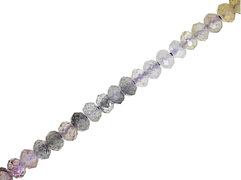 Amethyst & Quartz 3mm Microfaceted Rondelle Bead Strand Approximately 16" in Length