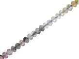 Amethyst & Quartz 3mm Microfaceted Rondelle Bead Strand Approximately 16" in Length