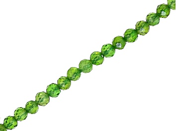 Picture of Green Diopside 2mm Faceted Round Bead Strand Approximately 15-16" in Length