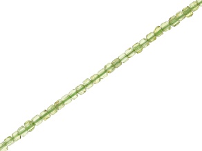 Peridot 2mm Table Cut Cube Bead Strand Approximately 15-16" in Length