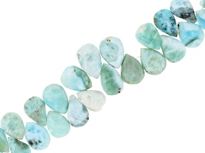 Larimar 5x7-9x14mm Faceted Pear Bead Strand Approximately 8" in Length