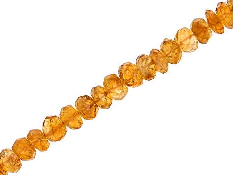 Citrine 6-8mm Faceted Irregular Rondelle Bead Strand Approximately 13.5-14" in Length